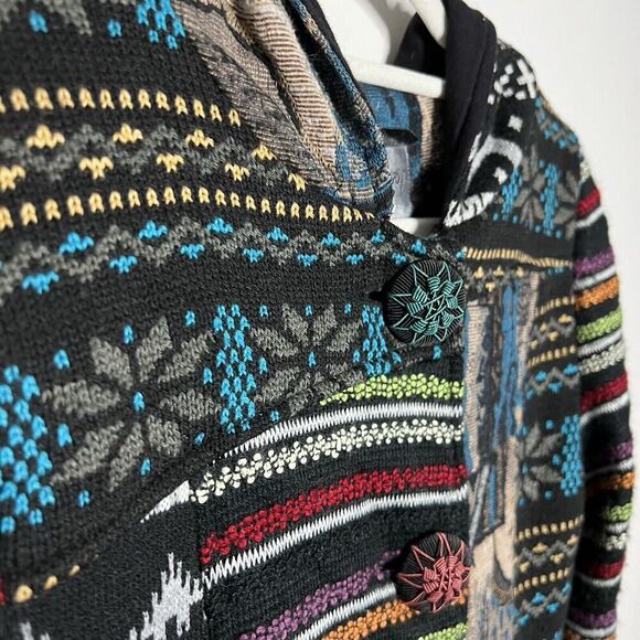 Carmen Patchwork Tapestry Coat Womens Small Boho Art to Wear Made In Brazil - Picture 2 of 12